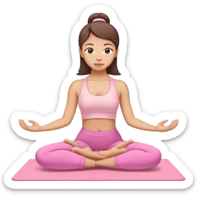 Pastel pink yoga light skin brunette hair sticker