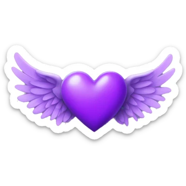 purple heart with wings  sticker