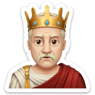 evil ancient greek king with toga ugly big nose sticker