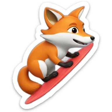 Fox surfing a wave sticker