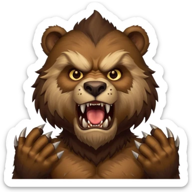 world of warcraft werebear with claws out sticker