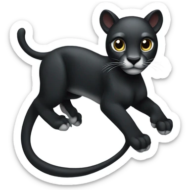 A sleek black puma play with black snake, Stylized and elegant, minimalistic design, perfect for a luxury brand emoji sticker