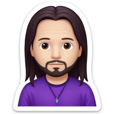 Jonathan Davis long dark brown hair, purple outfit sticker
