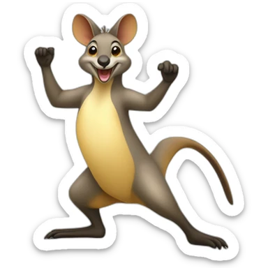 Dancing Quacker Wallaby sticker