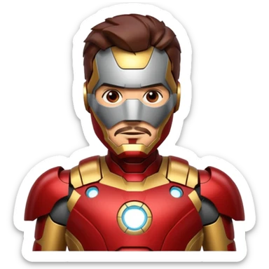 emoji of tony stark iron man sticker