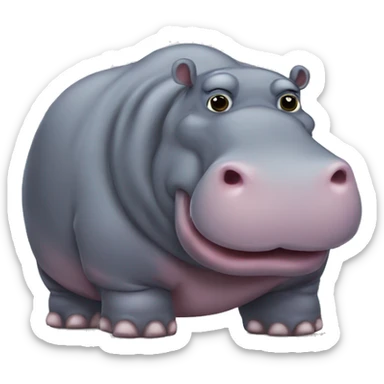 Fat hippo  sticker