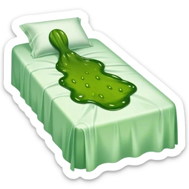 Pickles jar leaked on bedsheet sticker