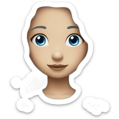 A little girl with long light blue hair and blue eyes. sticker