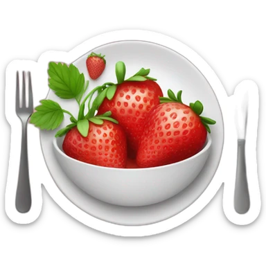 Fraise dans une assiette sticker
