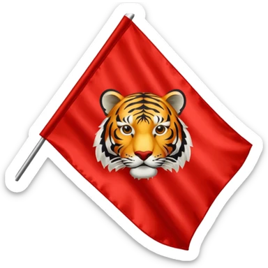 I want a red flag with a tiger symbols  sticker