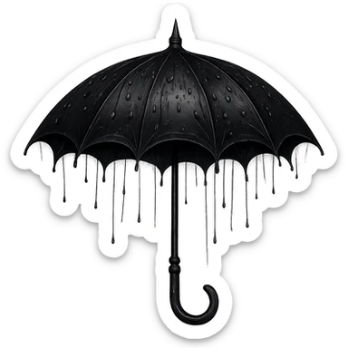 emo style black umbrella sticker