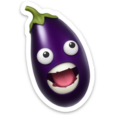 Freaky eggplant sticker