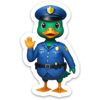Police balck duck full body sticker