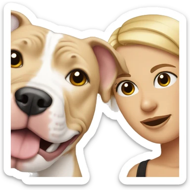  Pitbull with a blonde girl sticker
