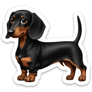 Dachshund black and brown marble sticker