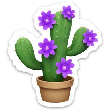 Cactus with purple flowers sticker