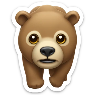 ours en forme de fossil sticker