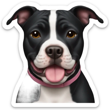 Black Pitbull kiss sticker