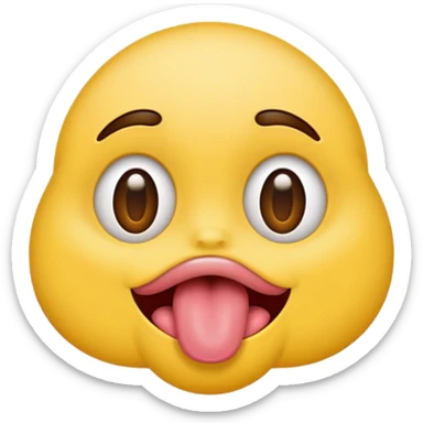 make a cross eyed esotropia emoji with tounge out sticker