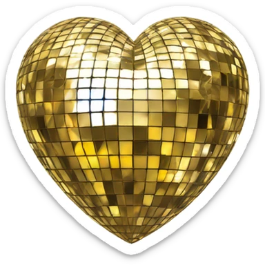 Disco ball heart  sticker