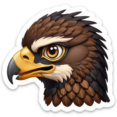 Cabeza de Alcón malvado viendo al frente sticker