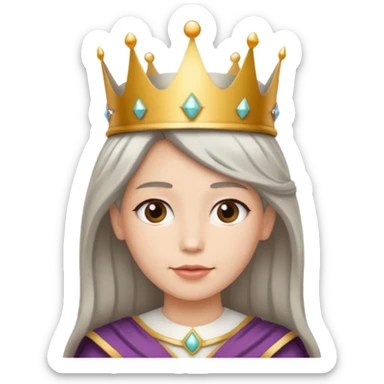 Wearing a crown. salt pepper hair sticker