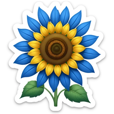 blue sunflower sticker
