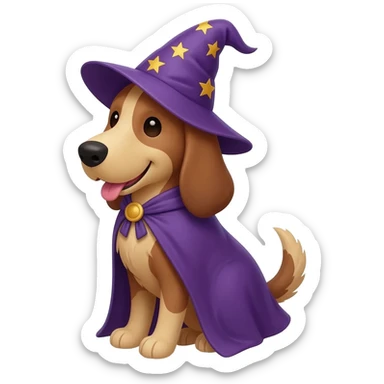 Dog wizard sticker