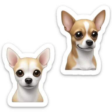 chihuahua black and white, and dog snout black sticker
