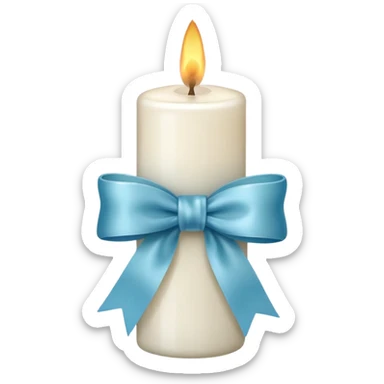 Candle with bow sticker