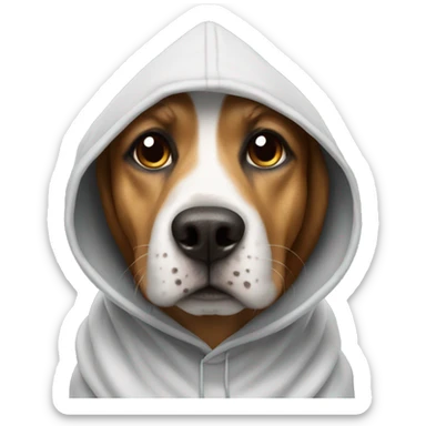 Dog with a hood sticker