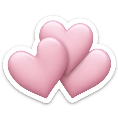 Light pink 2 double hearts sticker