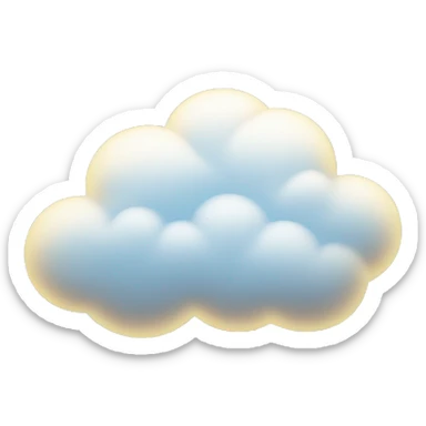 Cloud with a halo above it sticker