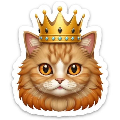 Persian cat tabby with crown king M on head sticker