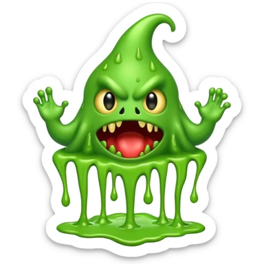 Slime monster. scary sinister. slime attacks. show full body. more dripping slime sticker