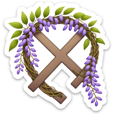 emoji check mark made out of wisteria vine sticker