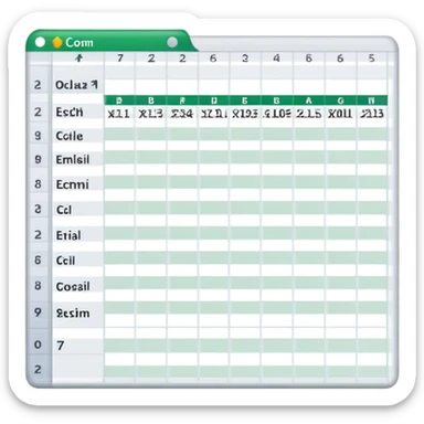 spreadsheet with data cells and formulas sticker