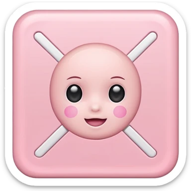 square baby pink check mark sticker