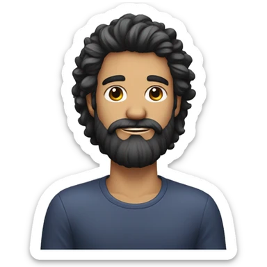 Cara de hombre con pelo negro, un poco de barba y un lunar en la ceja izquierda  sticker