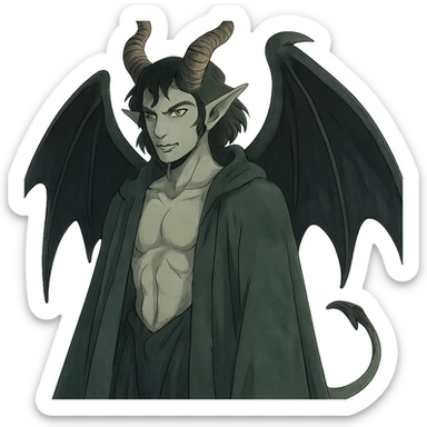 detailed and mystical Belzebuth in Ghibli style sticker