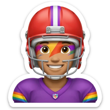 A LGBTQ football player sticker
