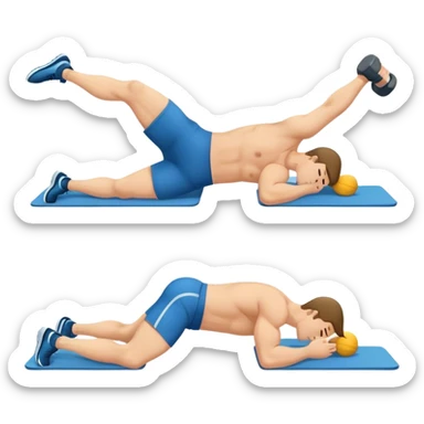 man lying-down-on-back weighted glute-bridges sticker