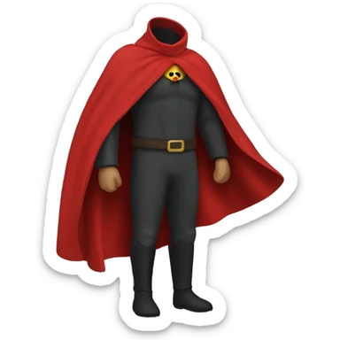 red cape floating from the side without hood sticker