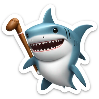 Shark playing golf with cigar sticker