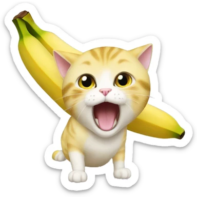 Banana cat meme sticker