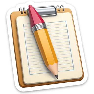 Create an icon representing the process of creating a black-and-white caricature. Include a pencil, a sketchpad with a humorous, exaggerated figure, and inking tools. Use bold lines and shading, with a transparent background. sticker