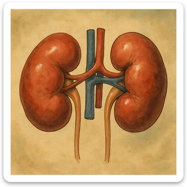 realistic kidneys, ghibli style with natural shading sticker