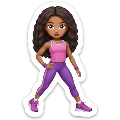 Black gym girl cute bratz doll sticker