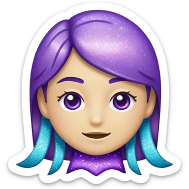 Glitter Roxo e Ciano Seta para direita sticker