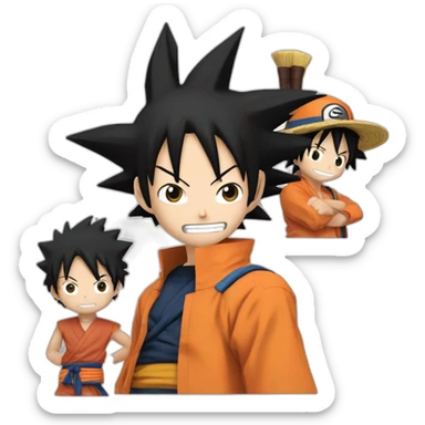 Naruto-And-luffy-and-goku sticker
